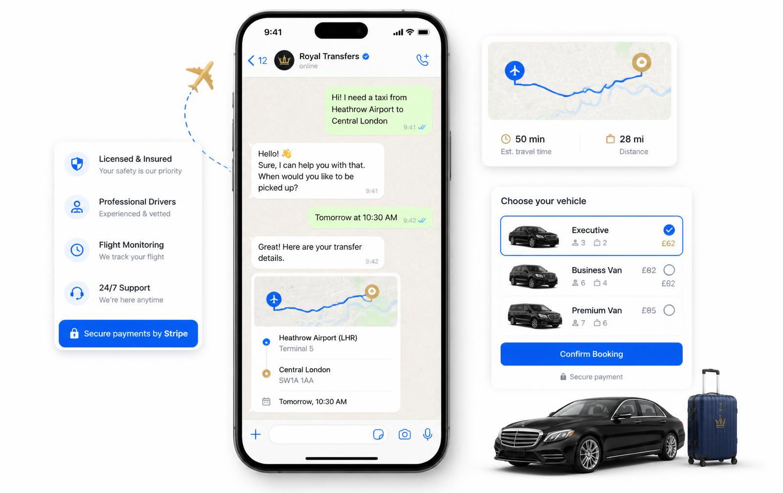 WhatsApp Booking Bot — Take the whole booking in chat, on the number passengers already use
